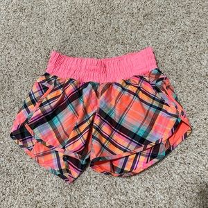 Lululemon coral plaid shorts—size 8
